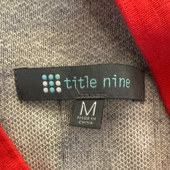 Title Nine Gray and Red Geometric Pattern Sweater - Picture 2 of 4